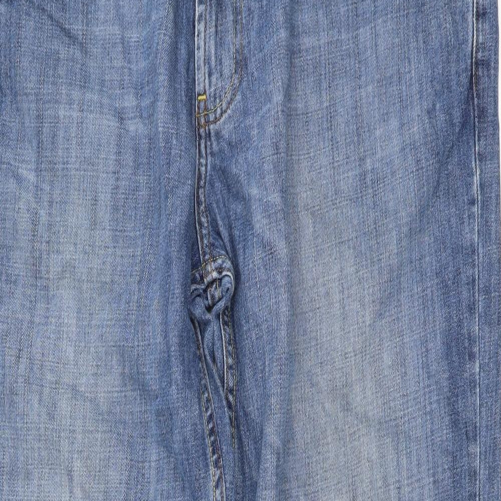 Preworn Mens Blue Cotton Straight Jeans Size 36 in L30 in Regular Button