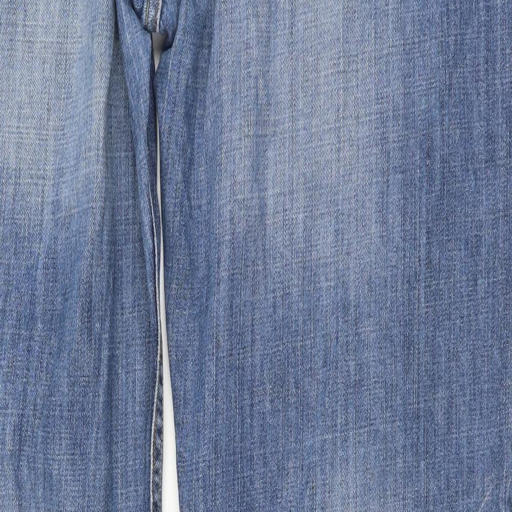 Preworn Mens Blue Cotton Straight Jeans Size 36 in L30 in Regular Button