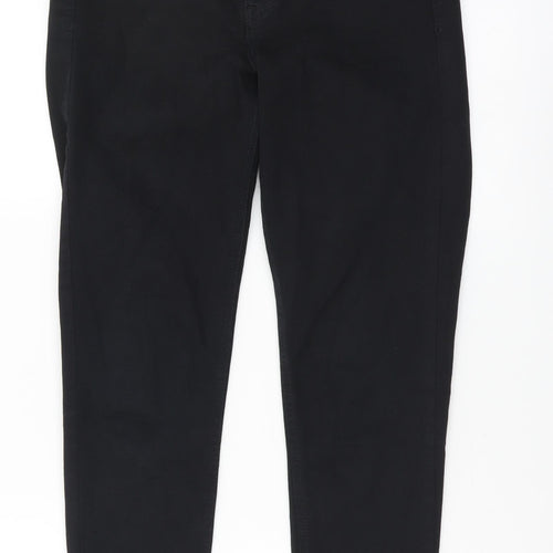 Topshop Womens Black Cotton Skinny Jeans Size 28 in L30 in Regular Button