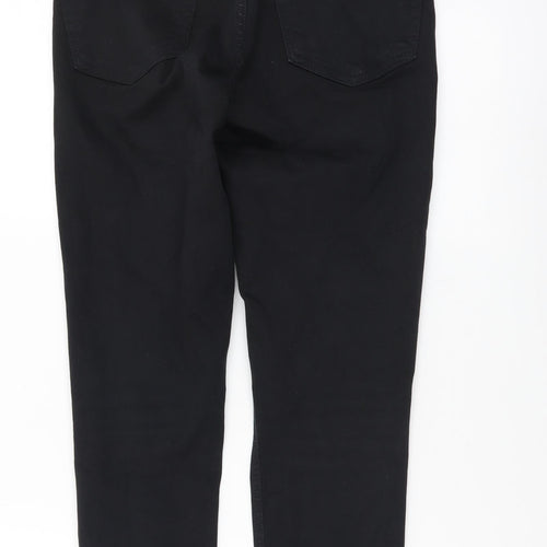 Topshop Womens Black Cotton Skinny Jeans Size 28 in L30 in Regular Button