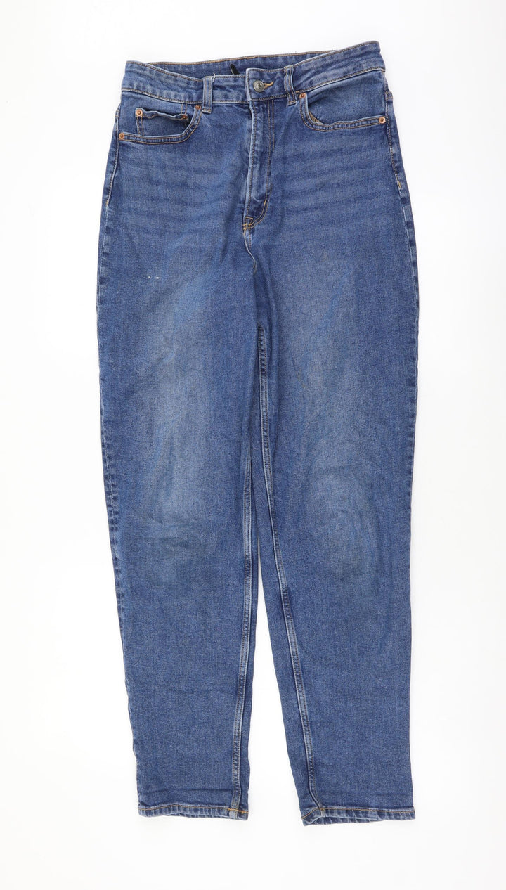 H&M Womens Blue Cotton Skinny Jeans Size M L28 in Regular Button
