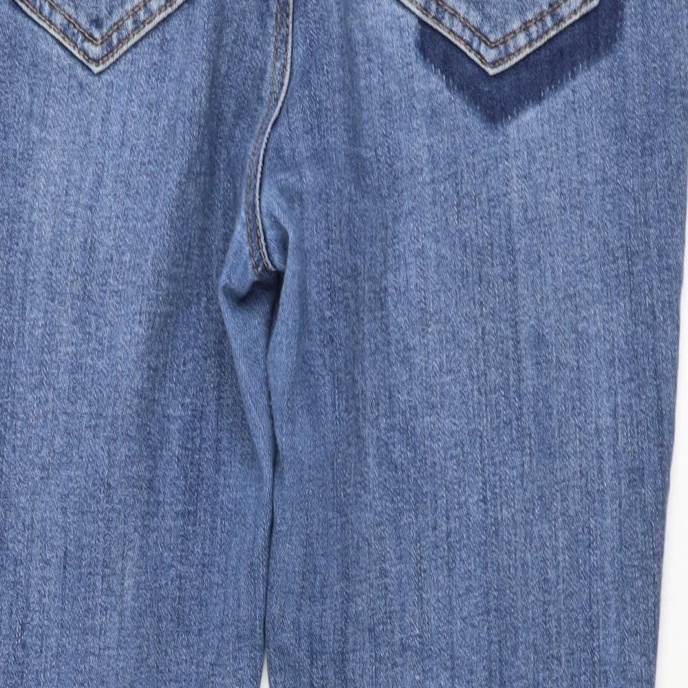 New Look Womens Blue Cotton Skinny Jeans Size 14 L25 in Regular Button