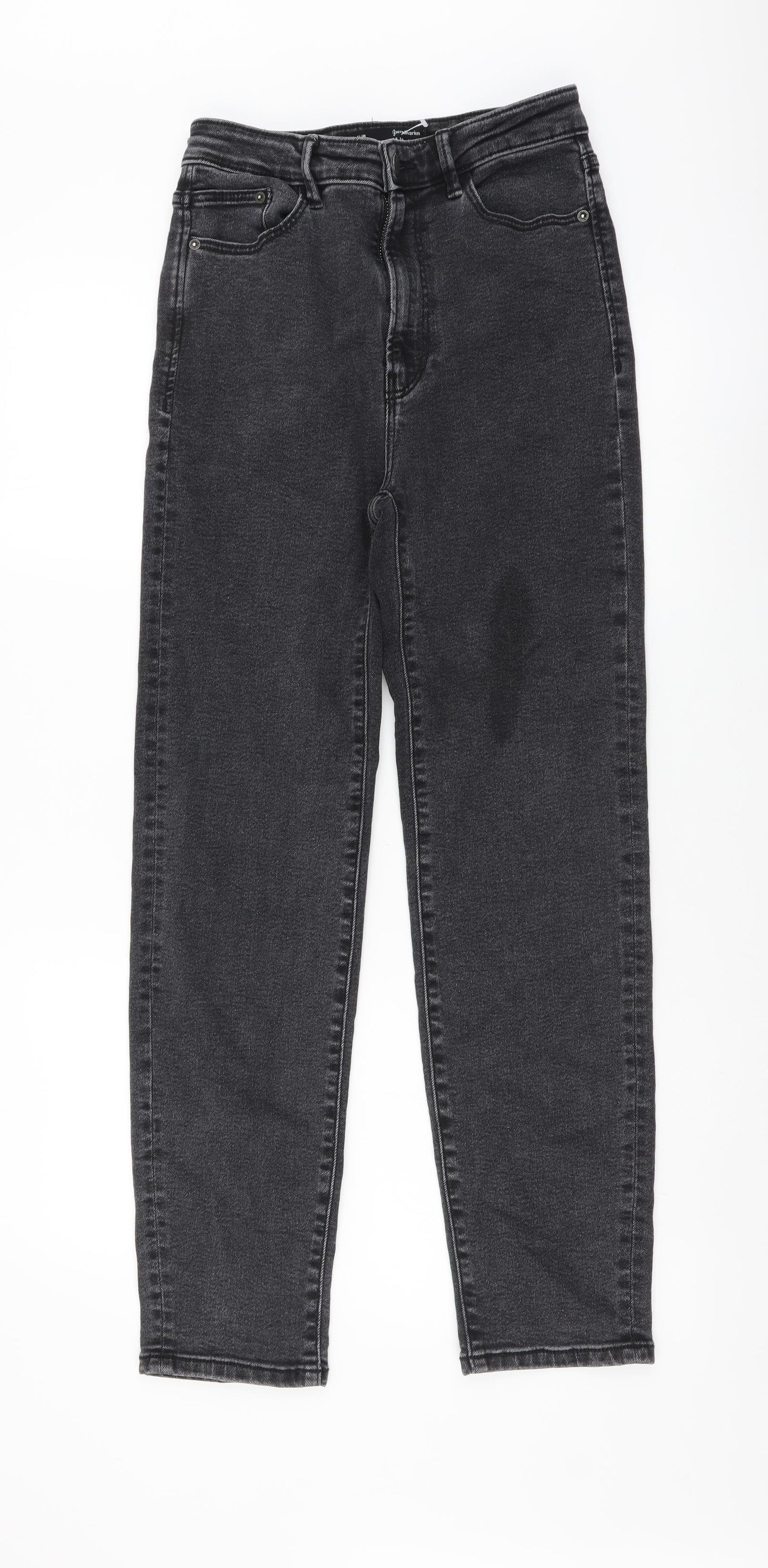 Stradivarius Womens Grey Cotton Skinny Jeans Size S L27 in Regular Button