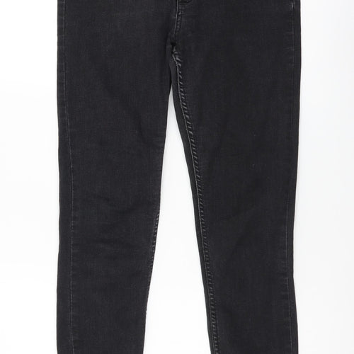 Bershka Womens Black Cotton Skinny Jeans Size L L28 in Regular Button