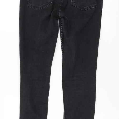 Bershka Womens Black Cotton Skinny Jeans Size L L28 in Regular Button