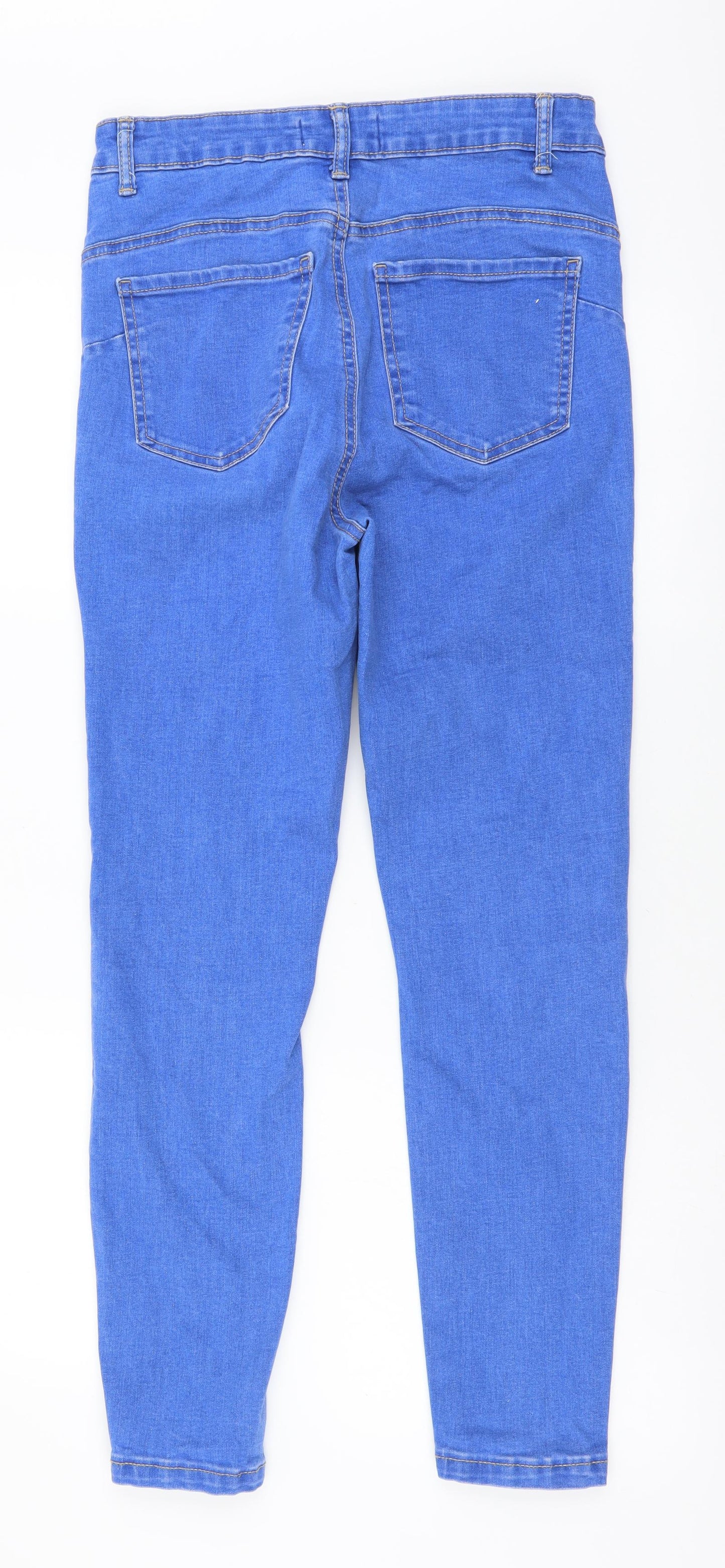 Denim & Co. Womens Blue Cotton Skinny Jeans Size 10 L26 in Regular Button