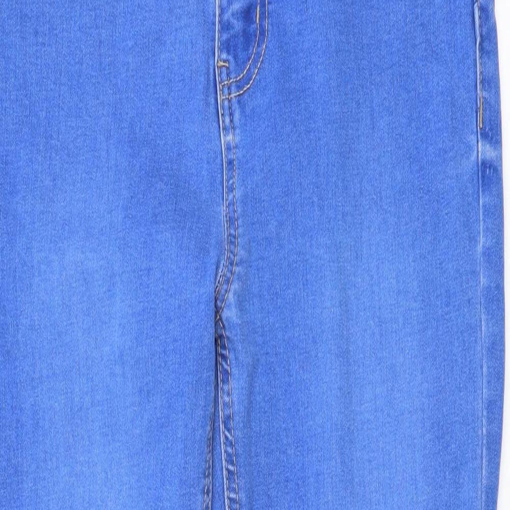 Denim & Co. Womens Blue Cotton Skinny Jeans Size 10 L26 in Regular Button