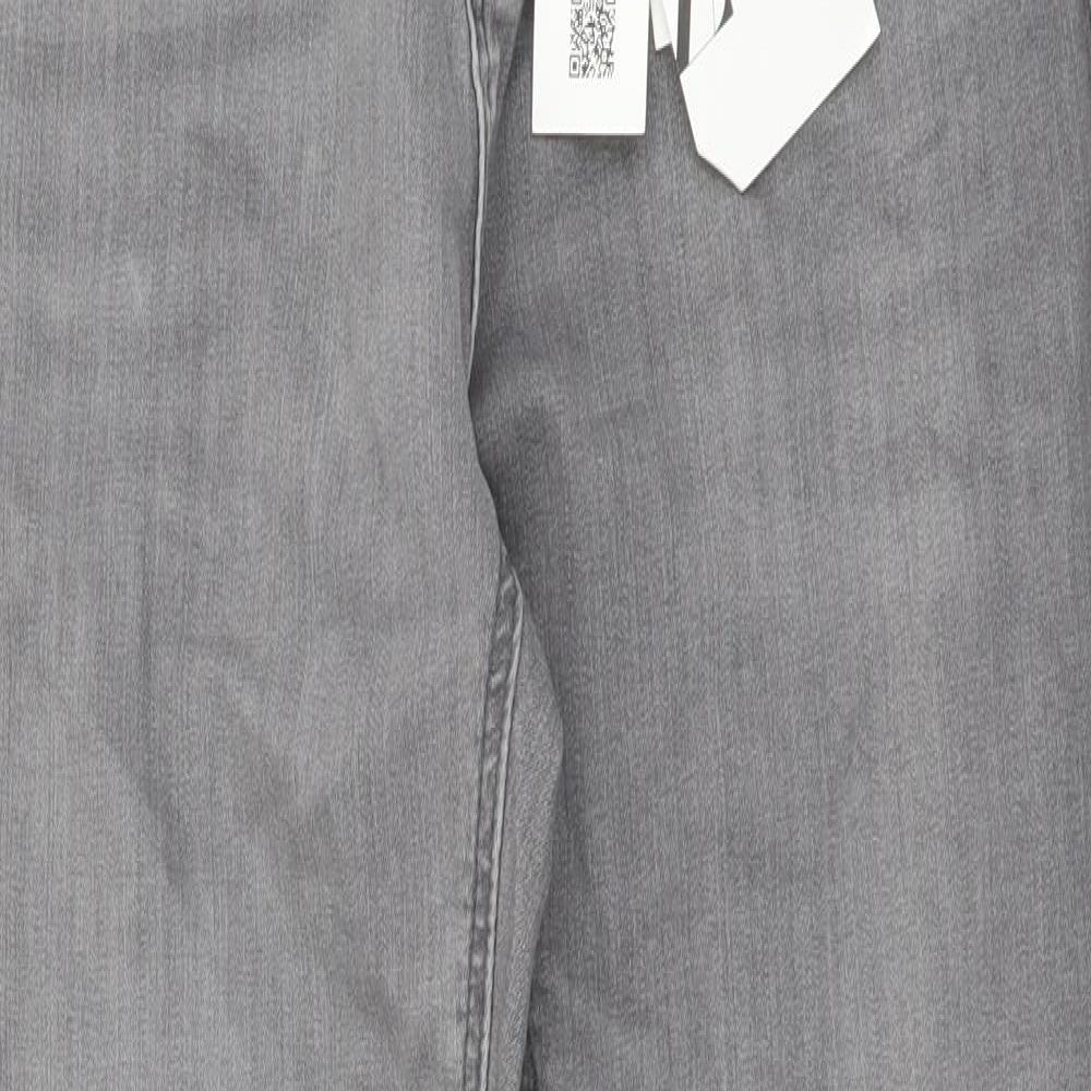 Zara Womens Grey Cotton Skinny Jeans Size XL L28 in Regular Button