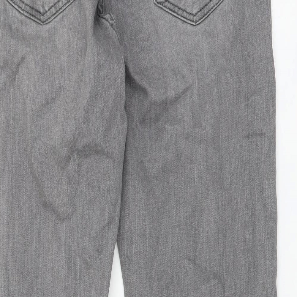 Zara Womens Grey Cotton Skinny Jeans Size XL L28 in Regular Button