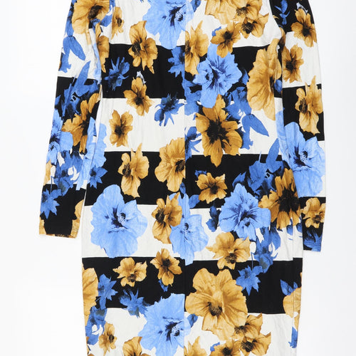 Marks and Spencer Womens Multicoloured Floral Viscose Pencil Dress Size 10 Boat Neck Pullover