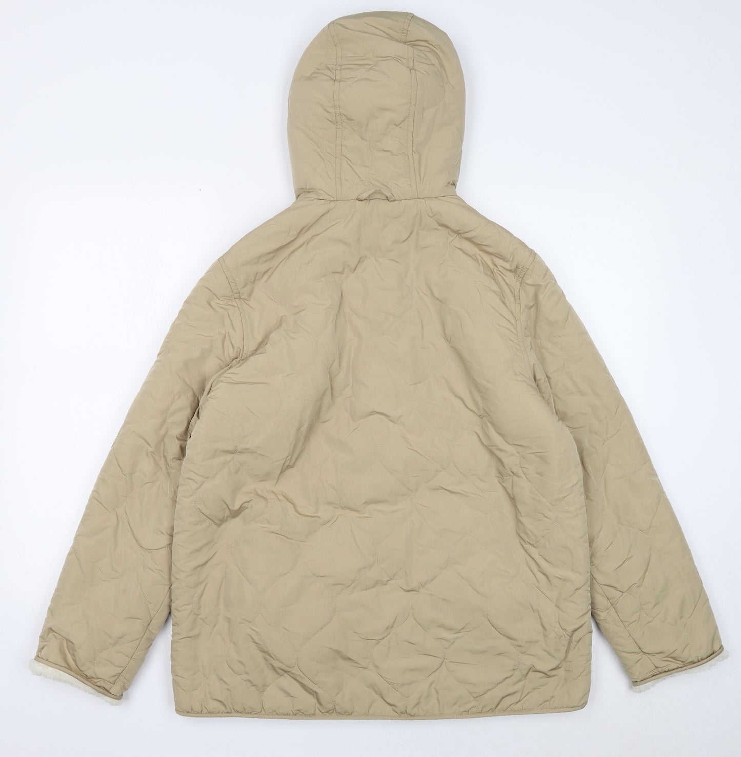 Marks and Spencer Womens Beige Quilted Coat Size 12 Snap