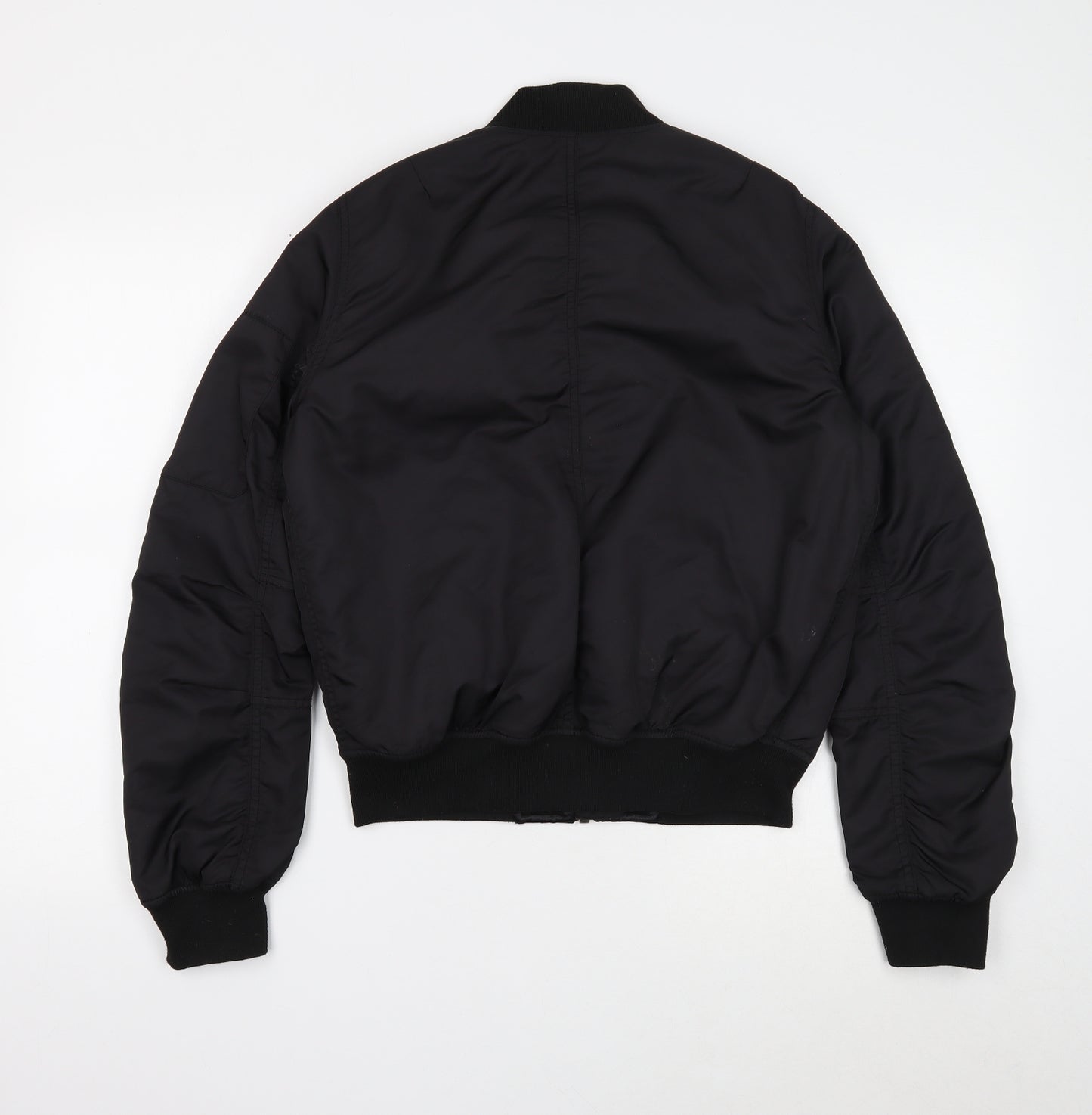 Topshop Womens Black Bomber Jacket Coat Size 10 Zip