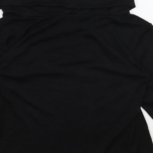 Classic Womens Black Roll Neck Polyester Pullover Jumper Size 14