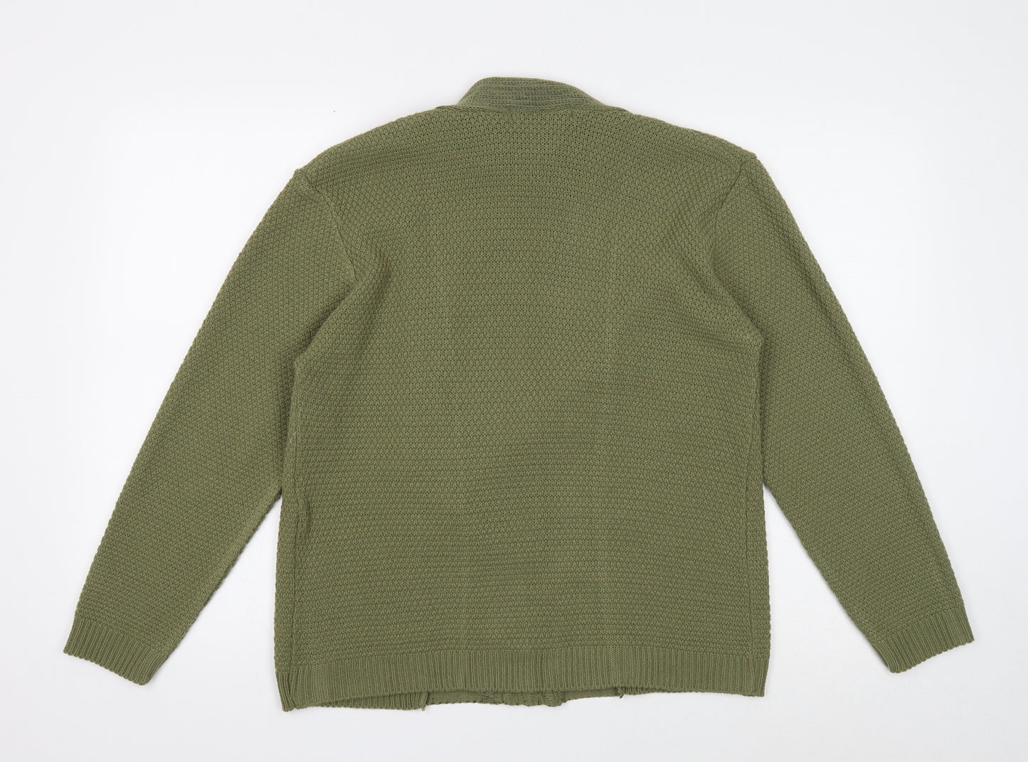 Pure and Natural Womens Green V-Neck Acrylic Cardigan Jumper Size M