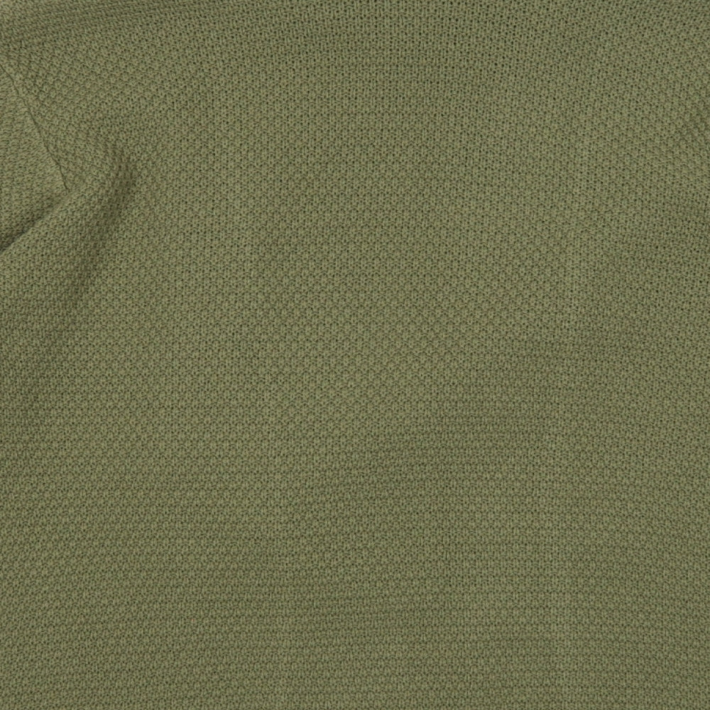 Pure and Natural Womens Green V-Neck Acrylic Cardigan Jumper Size M