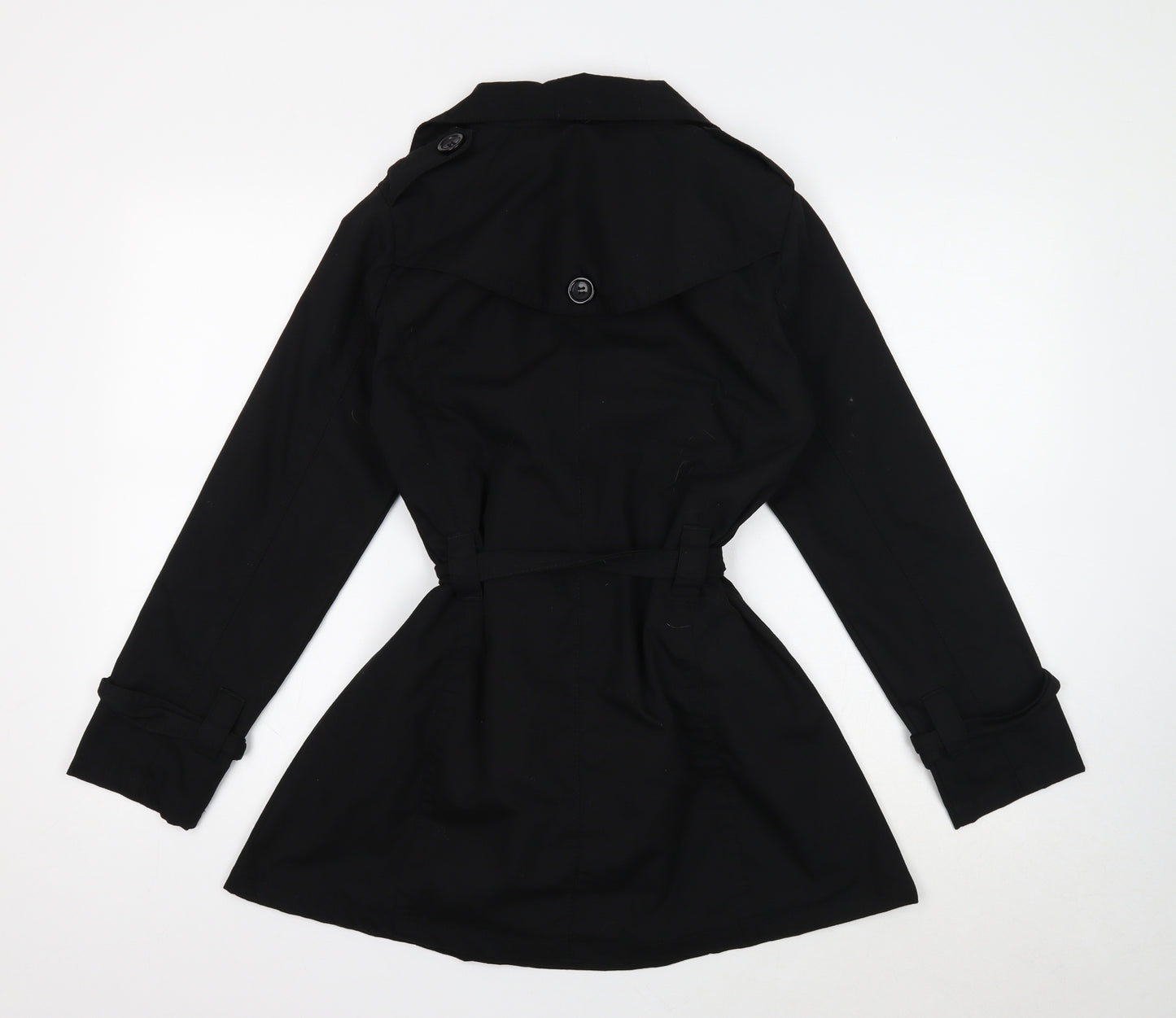 tg Womens Black Trench Coat Coat Size 10 Button