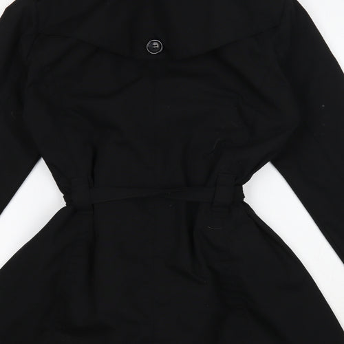 tg Womens Black Trench Coat Coat Size 10 Button