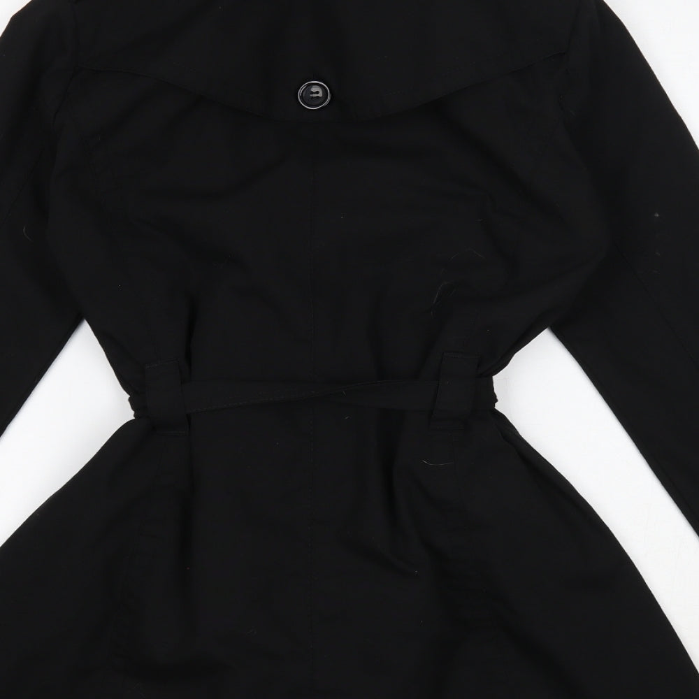 tg Womens Black Trench Coat Coat Size 10 Button