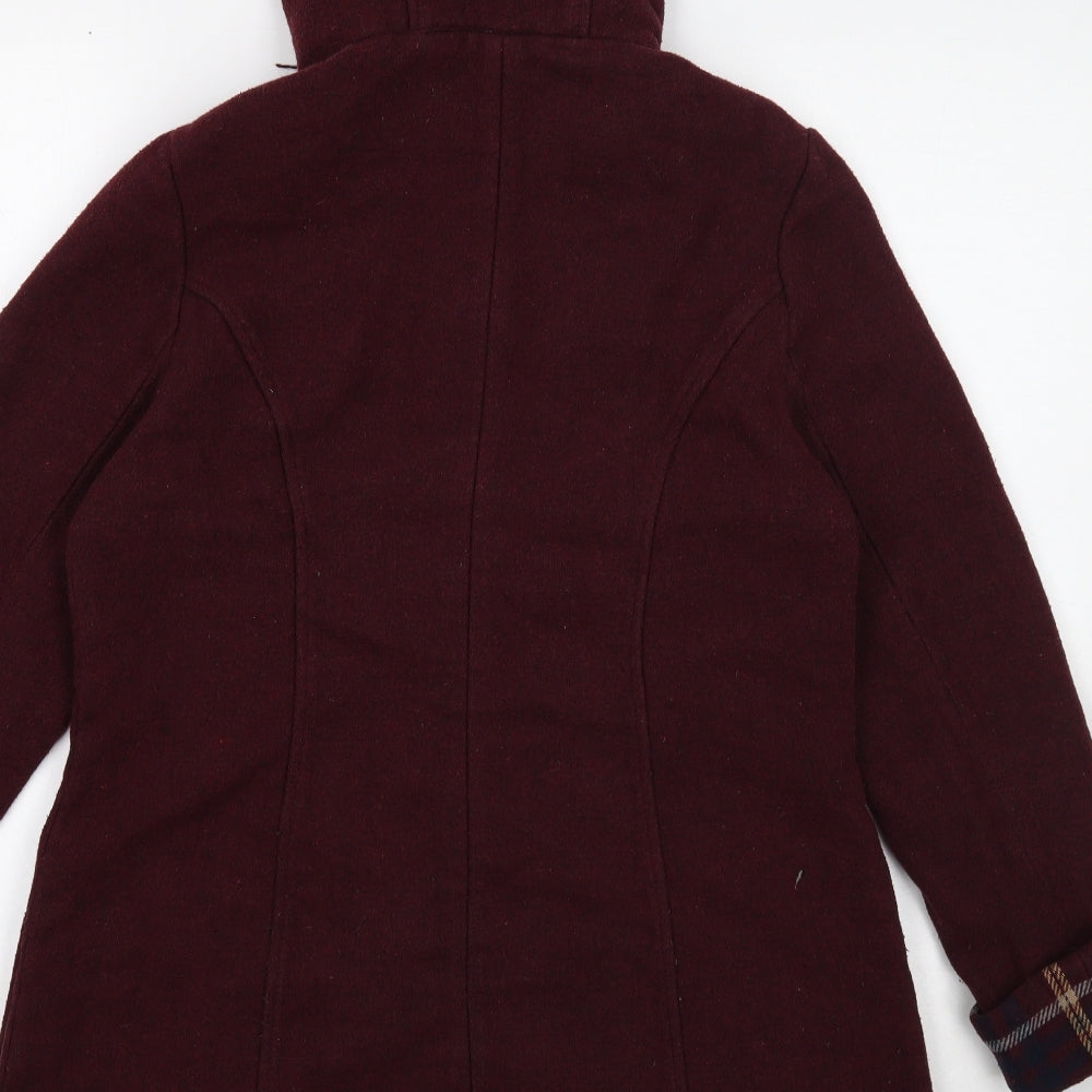 Atmosphere Womens Purple Overcoat Coat Size 10 Button