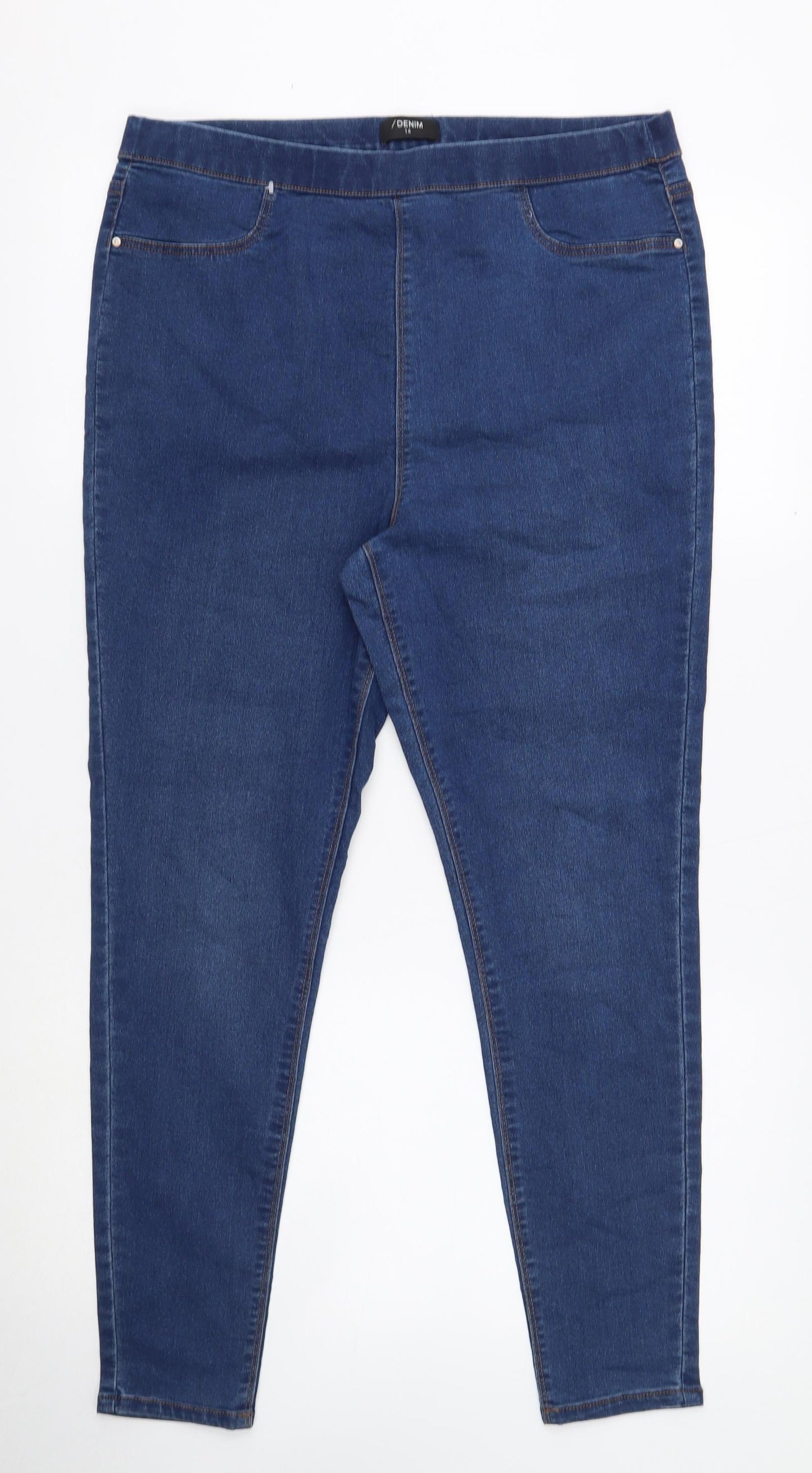 Denim Womens Blue Cotton Jegging Jeans Size 14 L29 in Regular