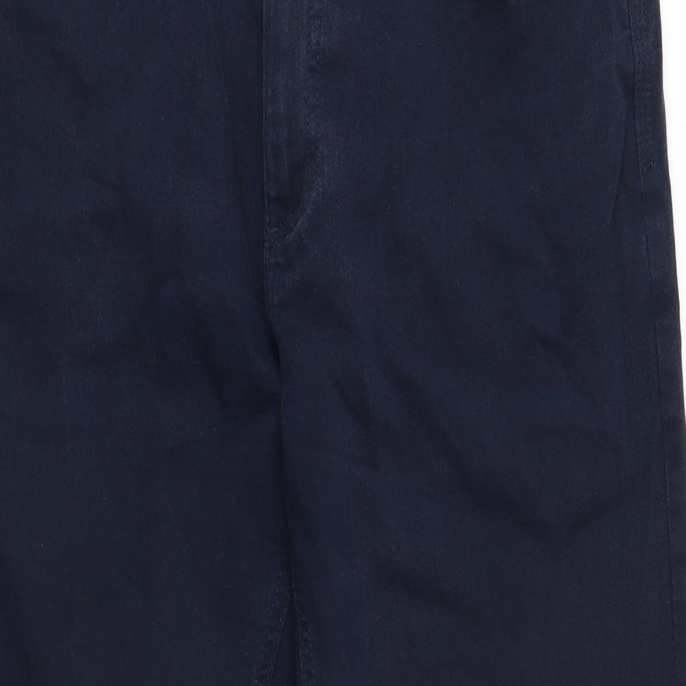 Marks and Spencer Mens Blue Cotton Straight Jeans Size 34 in L31 in Regular Button