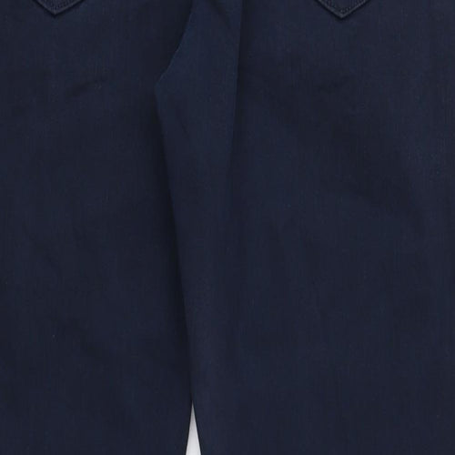 Marks and Spencer Mens Blue Cotton Straight Jeans Size 34 in L31 in Regular Button