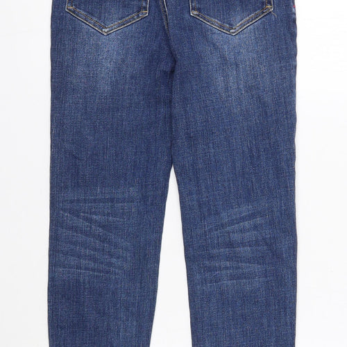 Joules Boys Blue Cotton Skinny Jeans Size 7-8 Years Regular Button