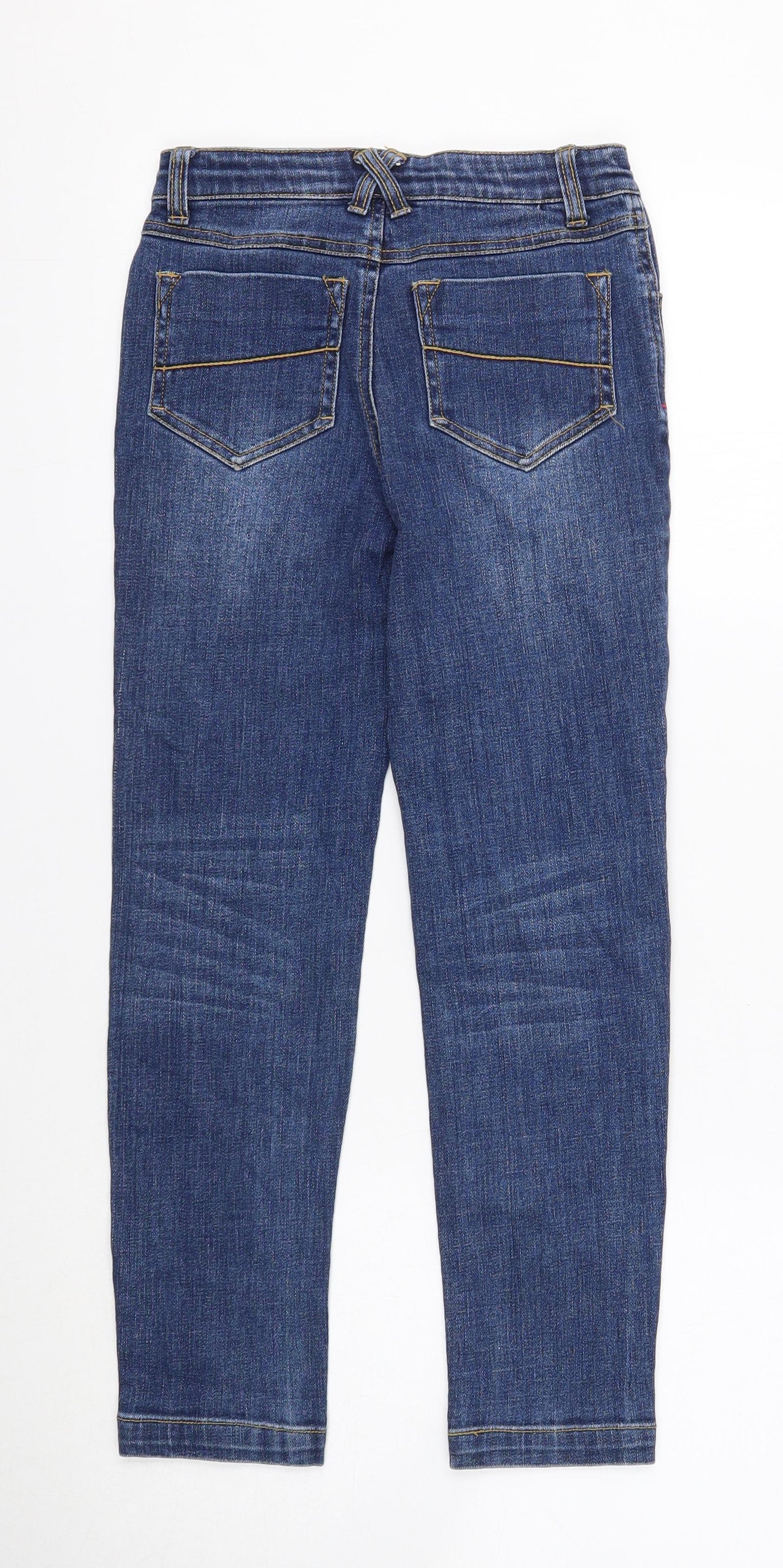 Joules Boys Blue Cotton Skinny Jeans Size 7-8 Years Regular Button