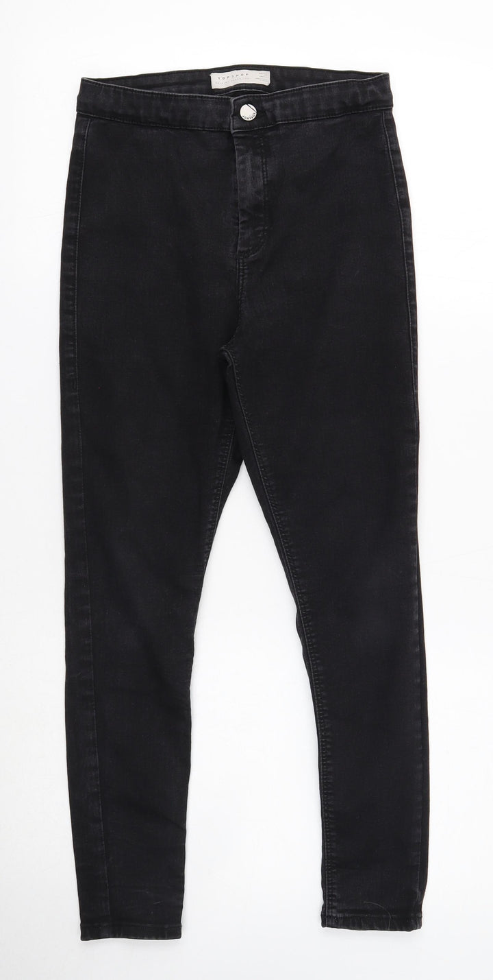 Topshop Mens Black Cotton Skinny Jeans Size 30 in Regular Button