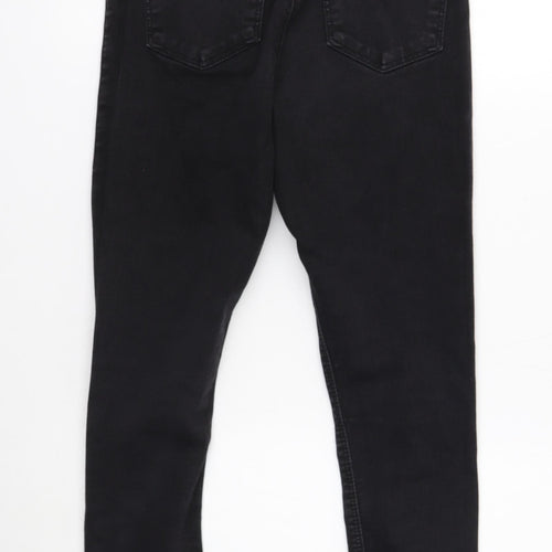 Topshop Mens Black Cotton Skinny Jeans Size 30 in Regular Button