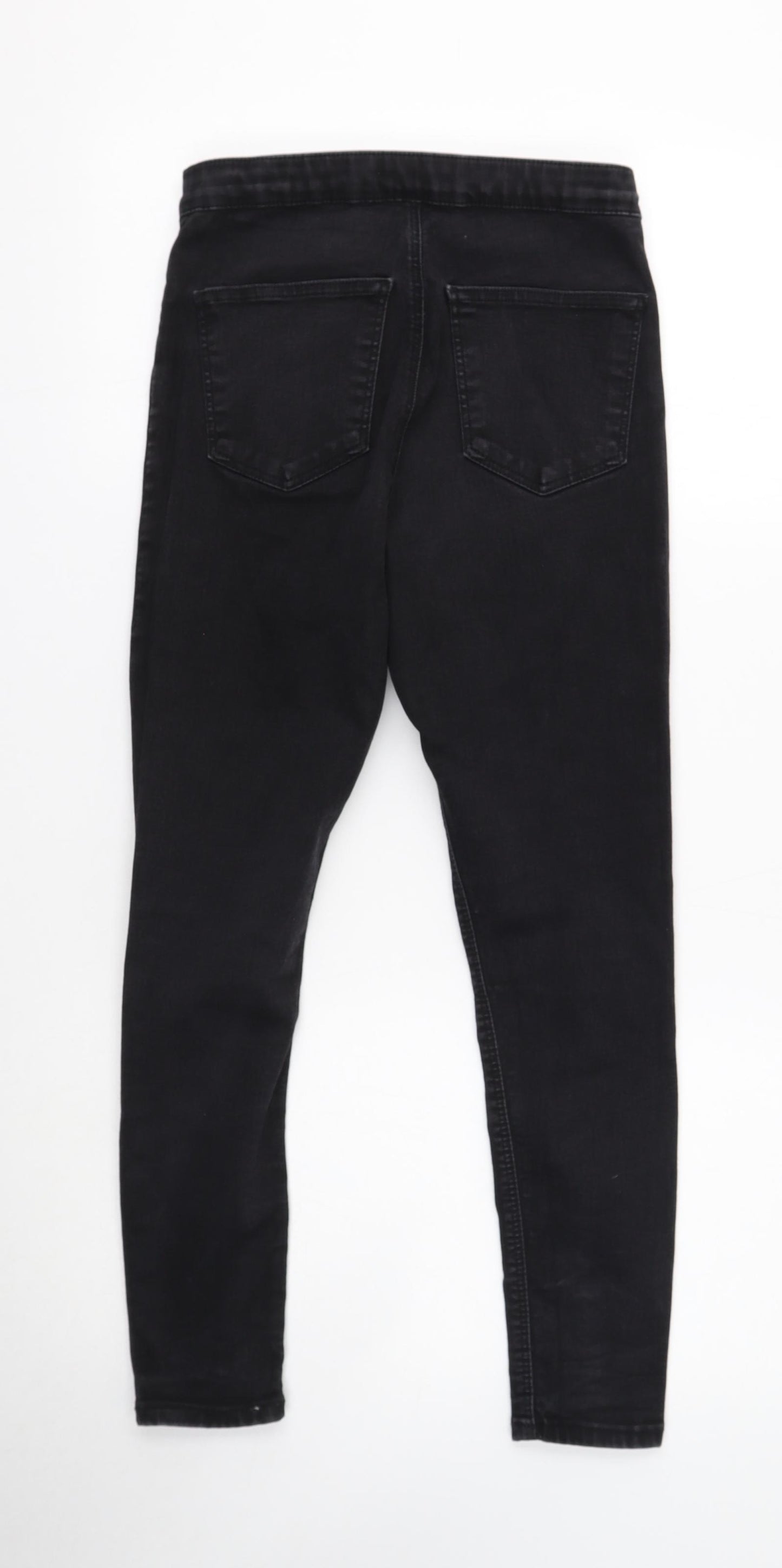 Topshop Mens Black Cotton Skinny Jeans Size 30 in Regular Button