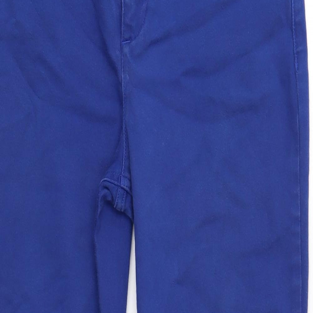 Marks and Spencer Womens Blue Cotton Straight Jeans Size 14 Regular Button