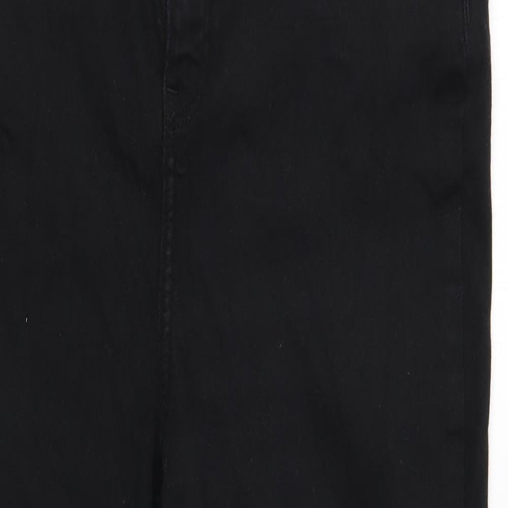 F&F Womens Black Cotton Skinny Jeans Size 16 Regular Button