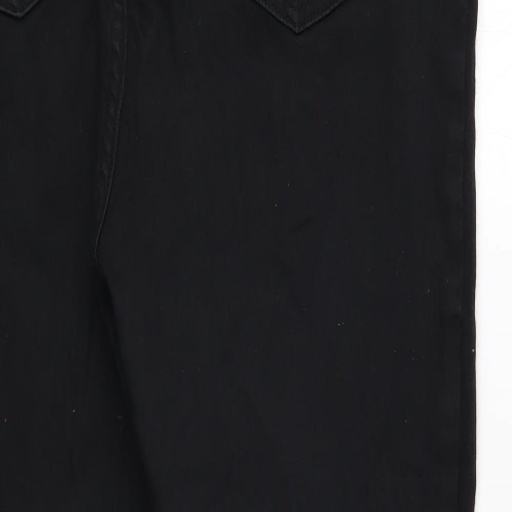 F&F Womens Black Cotton Skinny Jeans Size 16 Regular Button