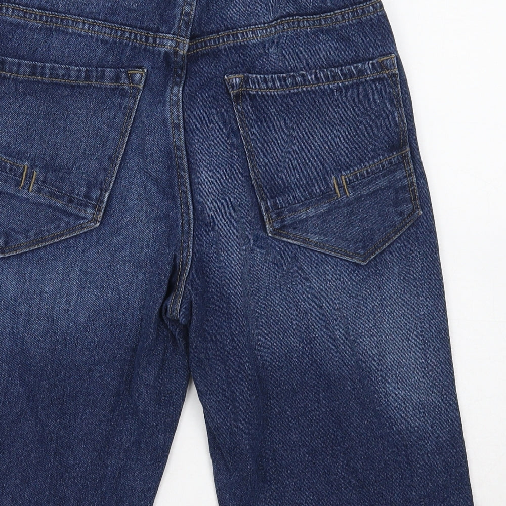 Premium Denim Collection Boys Blue Cotton Cropped Jeans Size 12 Years Regular Button
