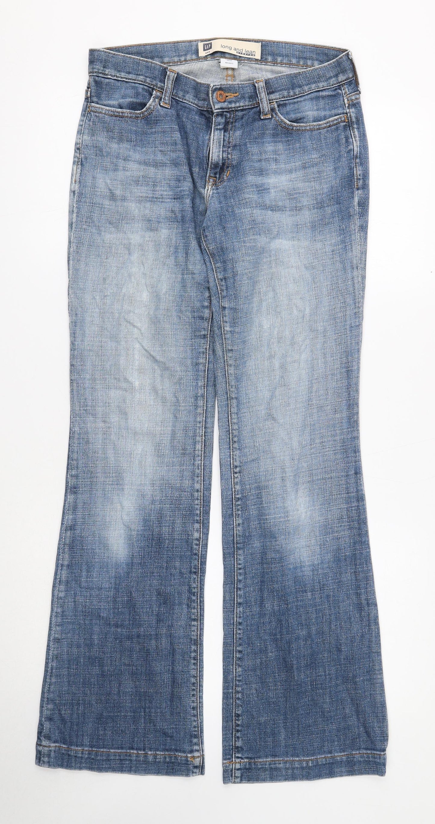 Gap Womens Blue Cotton Bootcut Jeans Size 4 Regular Button
