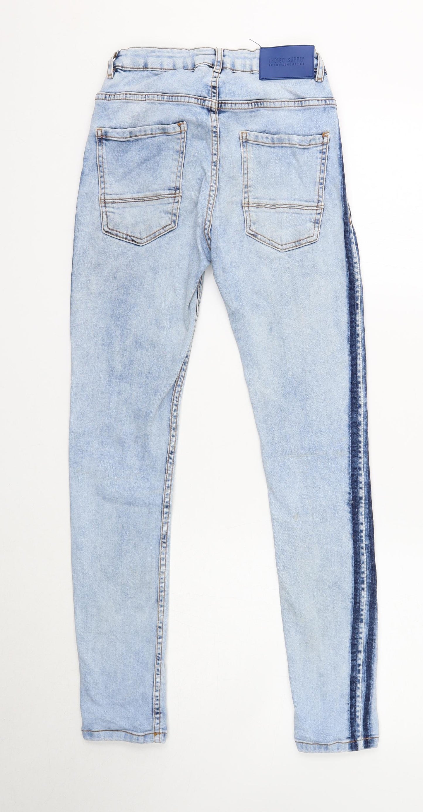 Zara Girls Blue Cotton Skinny Jeans Size 11-12 Years Regular Button