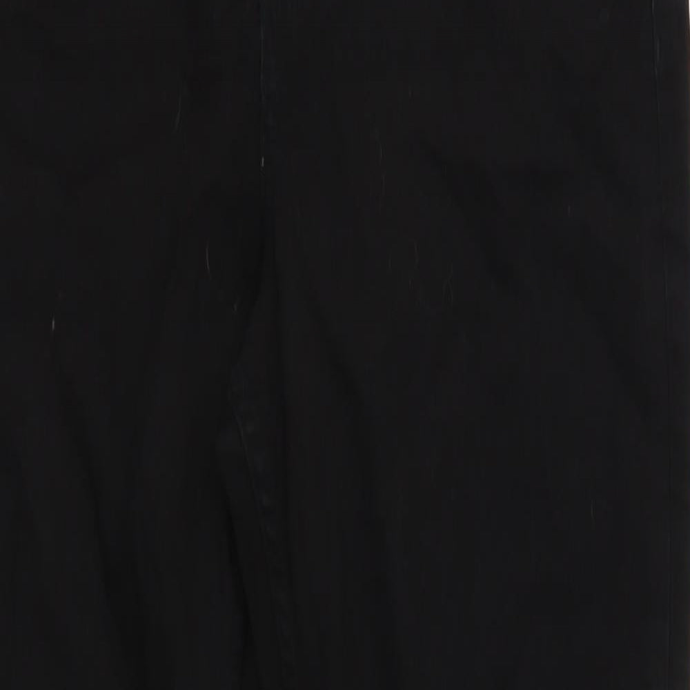Marks and Spencer Womens Black Cotton Straight Jeans Size 12 Slim Button