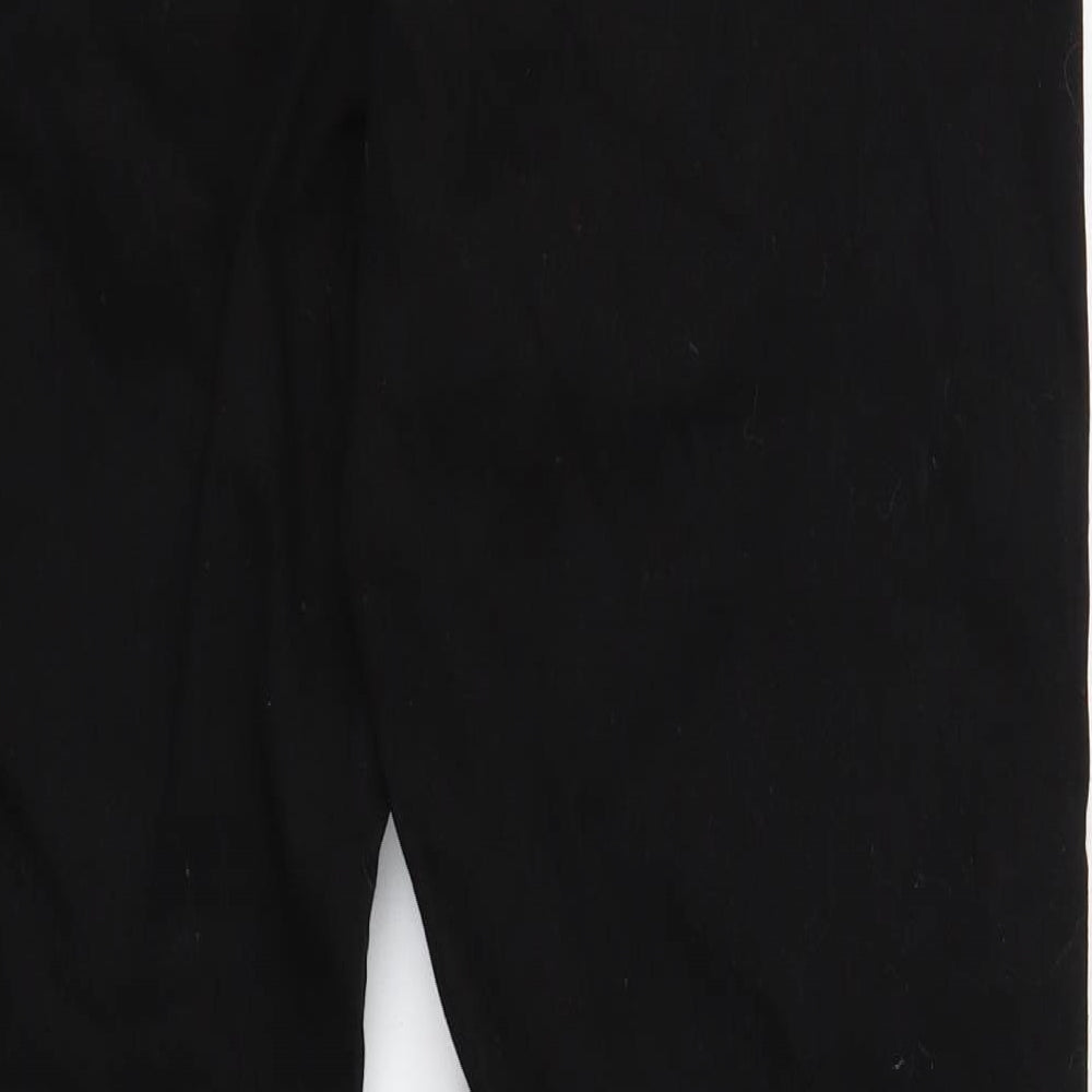 Marks and Spencer Womens Black Cotton Straight Jeans Size 12 Slim Button