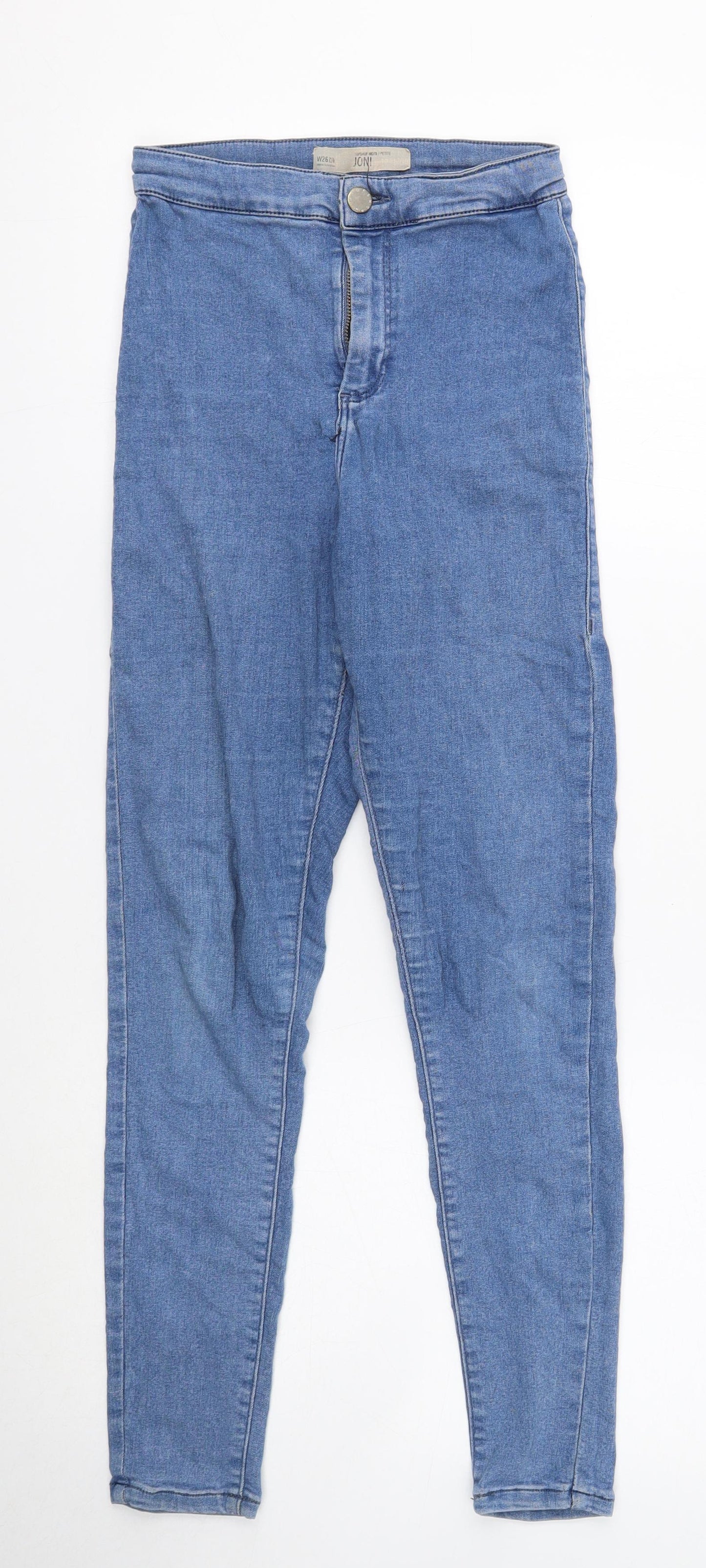 Topshop Womens Blue Cotton Jegging Jeans Size 26 in L20 in Regular Button