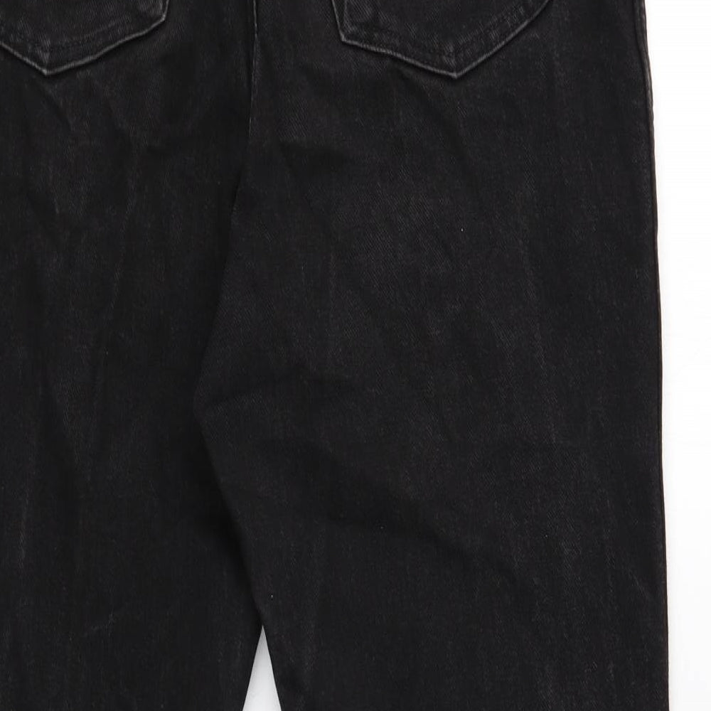 Lands' End Mens Black Cotton Straight Jeans Size 32 in Regular Button