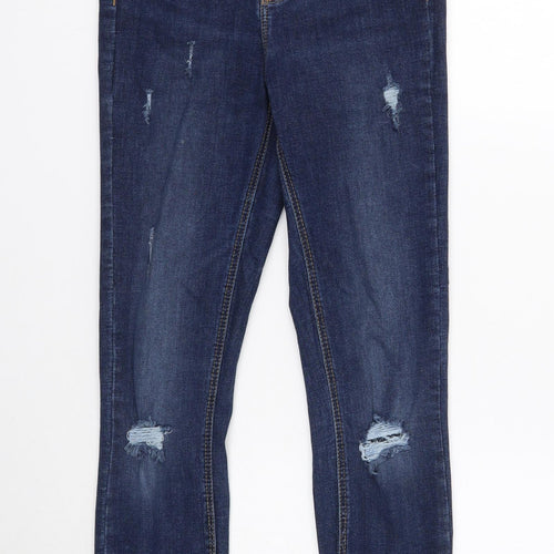 Denim & Co. Womens Blue Cotton Skinny Jeans Size 6 Regular Button