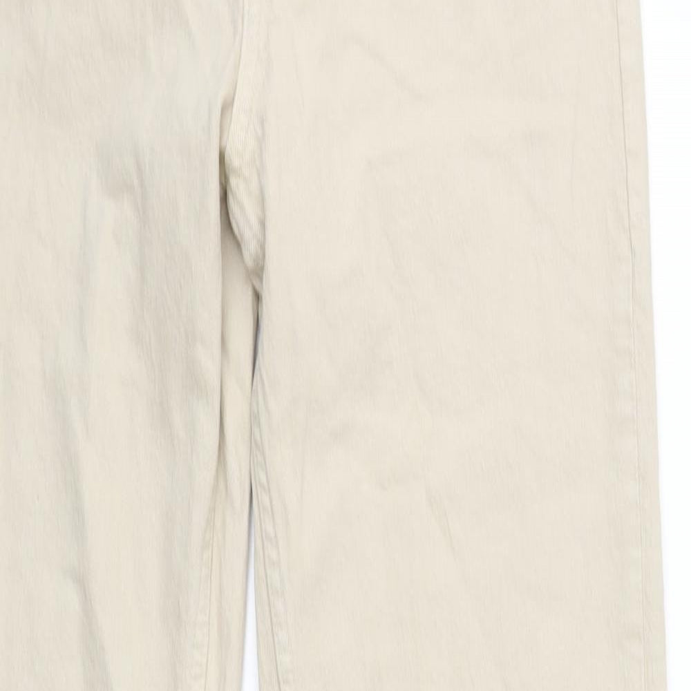 Zara Womens Ivory Cotton Skinny Jeans Size 12 Regular Button