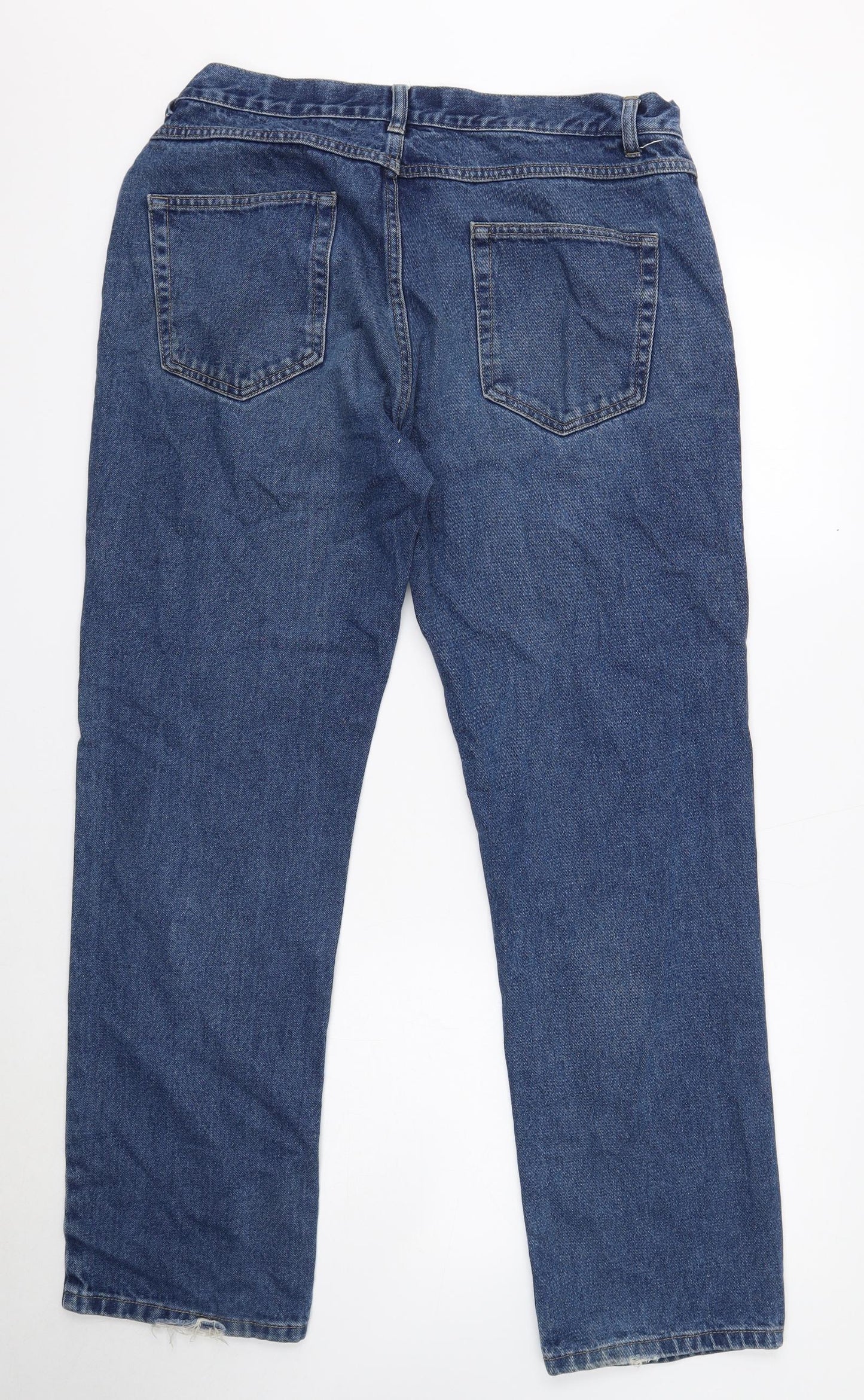 George Mens Blue Cotton Straight Jeans Size 36 in L31 in Regular Button