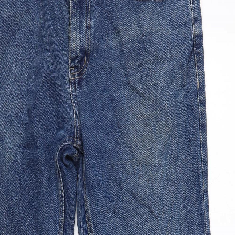 George Mens Blue Cotton Straight Jeans Size 36 in L31 in Regular Button