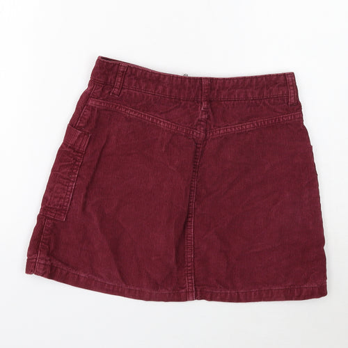 Topshop Womens Purple Cotton Mini Skirt Size 6 Zip