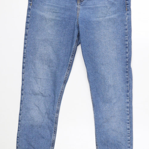 Topshop Womens Blue Cotton Skinny Jeans Size 30 in L32 in Regular Button