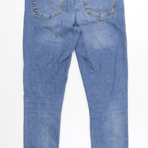Topshop Womens Blue Cotton Skinny Jeans Size 30 in L32 in Regular Button