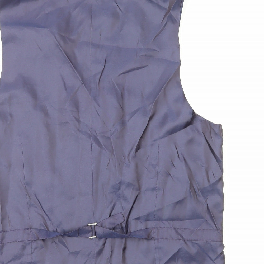 Marks and Spencer Mens Blue Wool Jacket Suit Waistcoat Size M