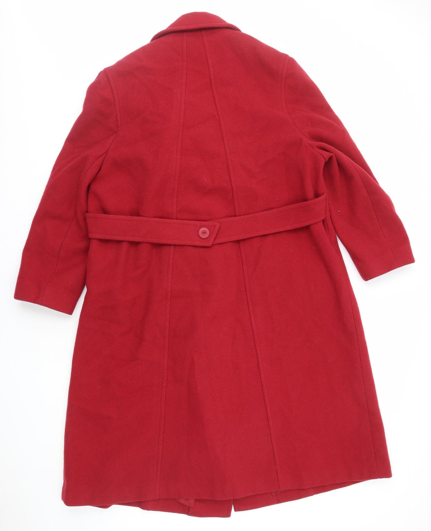 Eastex Womens Red Overcoat Coat Size 16 Button